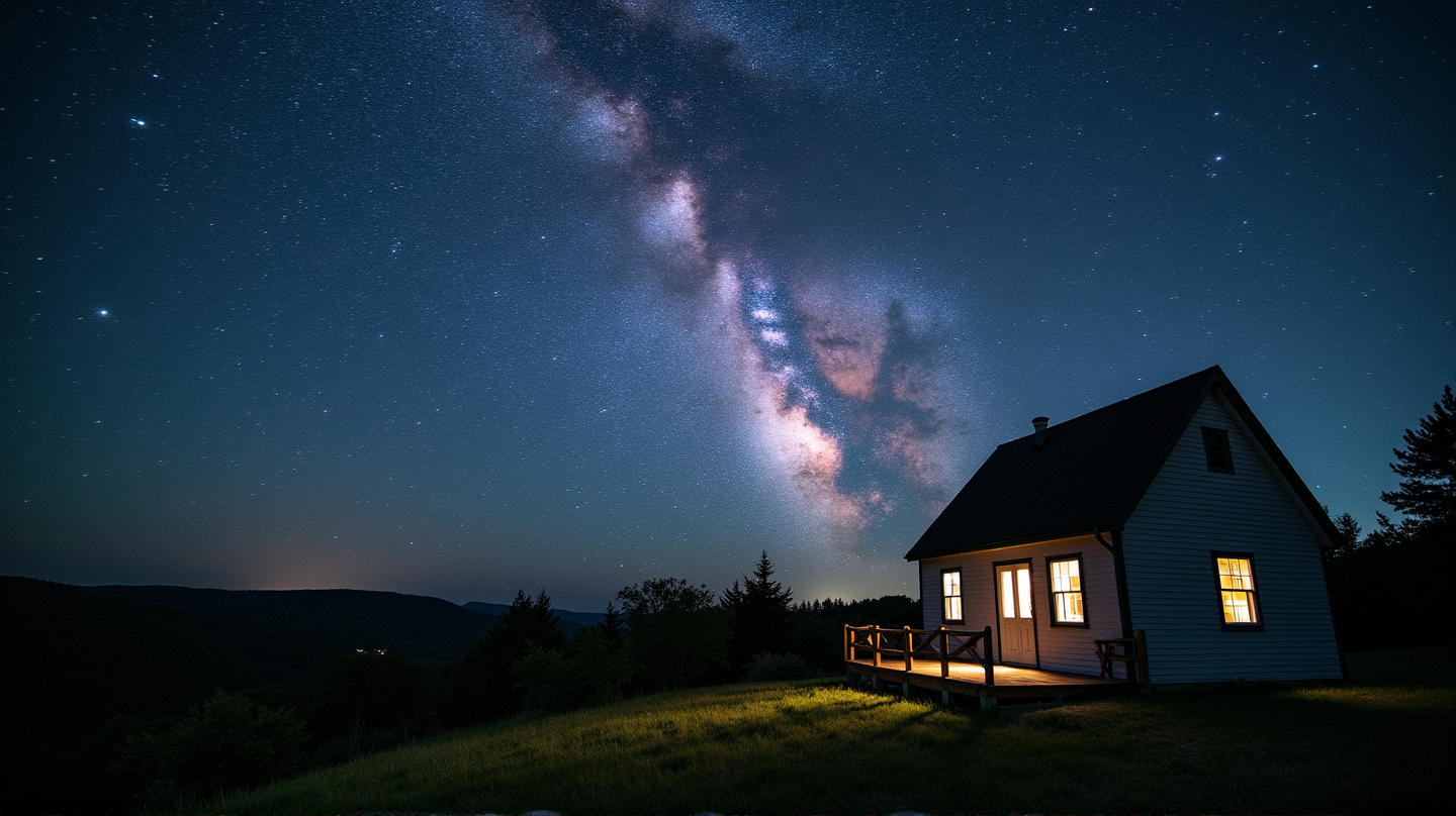 Hobby-Astronomin fängt majestätische Galaxien über dem Himmel von Vermont ein